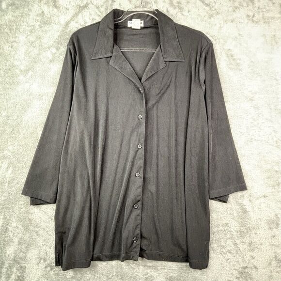 Notations Black Sheer Blouse Women’s 2X Plus Size Dressy - Picture 2 of 7